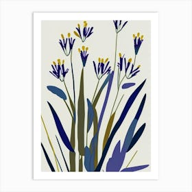 Pickerel Weed Wildflower Modern Muted Colours Art Print