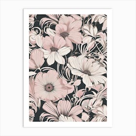 Floral Design In Pink Art Print