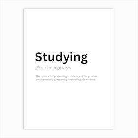 Studying Definition Meaning Art Print