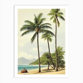 Anse Chastanet Beach St Lucia Vintage Art Print