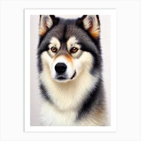 Alaskan Malamute Watercolour 5 Dog Art Print