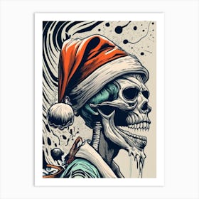 Santa Claus Skull 2 Art Print