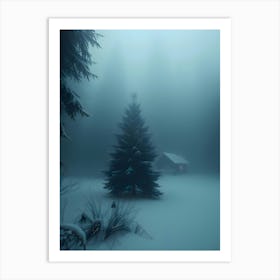 Christmas Tree In The Snow 1 Art Print