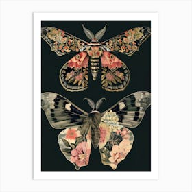 Butterfly Night Symphony William Morris Style 7 Art Print