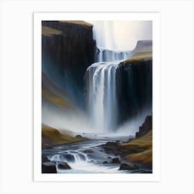 Suðurárfoss, Iceland Peaceful Oil Art  Art Print