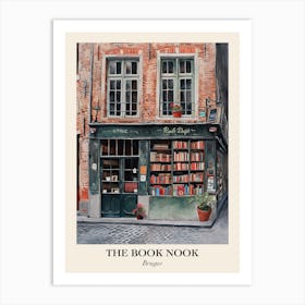 Bruges Book Nook Bookshop 3 Poster Art Print
