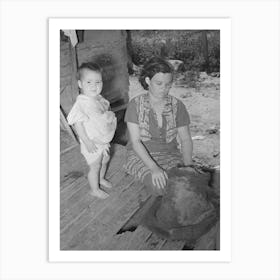 Wife And Child Of Tenant Farmer Living Near Warner, Oklahoma By Russell Lee Art Print