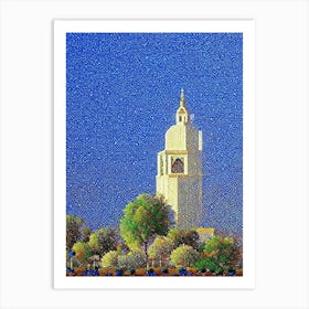 Bakersfield, City Us  Pointillism Art Print