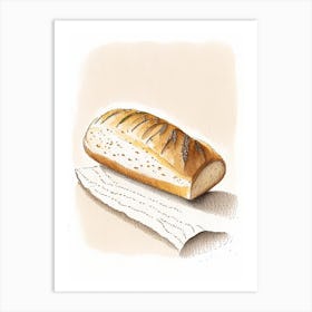 Italian Bread Bakery Product Quentin Blake Illustration Art Print