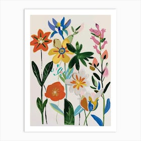 Painted Florals Columbine 2 Art Print