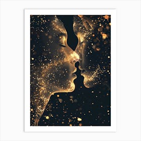 Two People Kissing Art Print