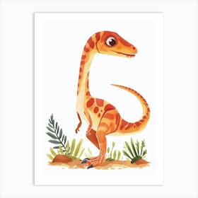 Cute Spotted Dinosaur Illustration Art Print