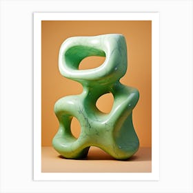 Green Marble Sculpture, Stones Art Art Print