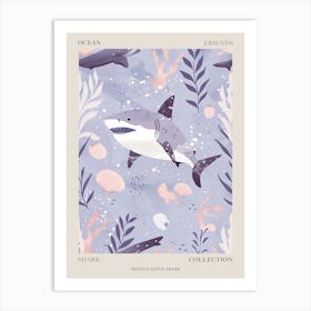 Purple Isistius Genus Shark Illustration 2 Poster Art Print