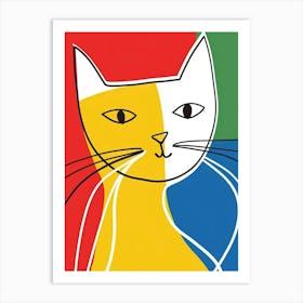 Cat On The Wall Style Abstract Art Print