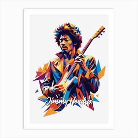 Jimmy Hendrix 02 Portrait Music Icon Style WPAP Pop Art Art Print