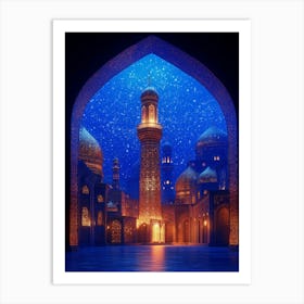 Islamic Mosque At Night 5 Art Print