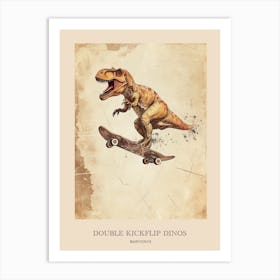 Baryonyx Vintage Dinosaur Poster 1 Art Print