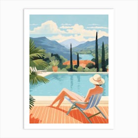 Lounging By The Pool 2 Art Print