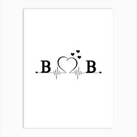 Personalized Couple Name Initial B And B Monogram Art Print