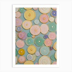 Pastel Button Circles Art Print