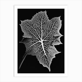 Mulberry Leaf Linocut 1 Art Print