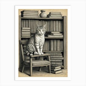 Cat In A Chair Art Print