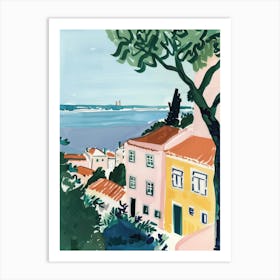 Travel Poster Happy Places Lisbon 1 Art Print