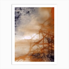 Watercolour Abstract Burnt Orange 1 Art Print