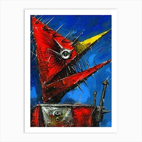 Red Robot Art Print