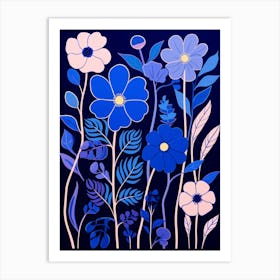 Blue Flower Illustration Statice 2 Art Print