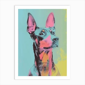 Pastel German Pinscher Dog Pastel Line Illustration  3 Art Print