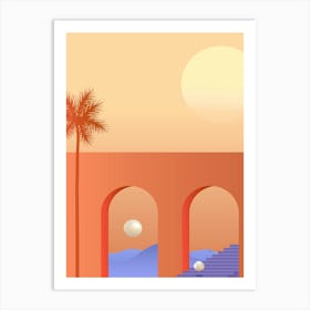 Sand And Palm Trees — boho travel poster Art Print