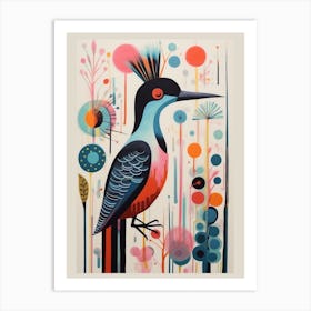 Colourful Scandi Bird Grebe 2 Art Print