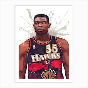 Dikembe Mutombo Atlanta Hawks 1 Art Print