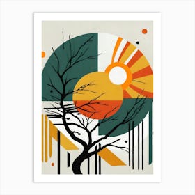 Sun And A Tree Branch 2 Art Print