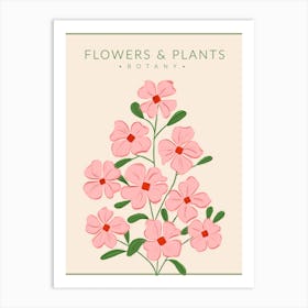 Soft Pink Flowers Botany Art Print