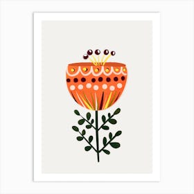 Orange Floral Art Print