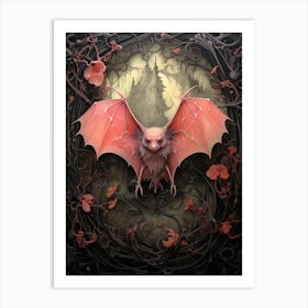 Blyths Horseshoe Bat Painting 2 Art Print