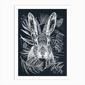 Lionhead Rabbit Minimalist Illustration 2 Art Print