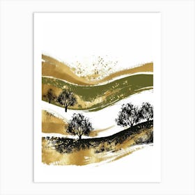 Trees On The Hill Art Print