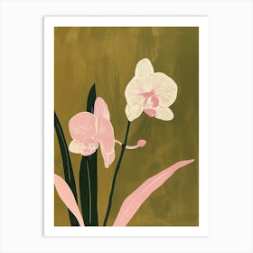 Pink & Green Orchid 2 Art Print