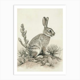Tan Rabbit Drawing 2 Art Print