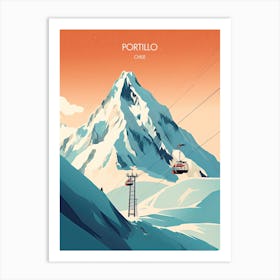 Poster Of Portillo   Chile, Ski Resort Illustration 1 Art Print