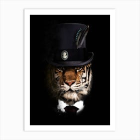 Tiger In Top Hat Art Print