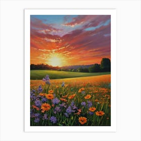 Sunset In The Field 20 Art Print