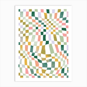 Squares Checker Nostalgic Art Print