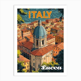 Lucca Italy Travel Poster Art Print