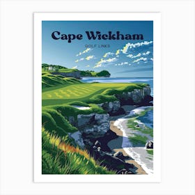 Cape Wickham King Island Travel Illustration Art Print