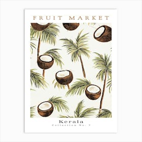 Coconut Fruit Poster Gift Kerala Market Art Print